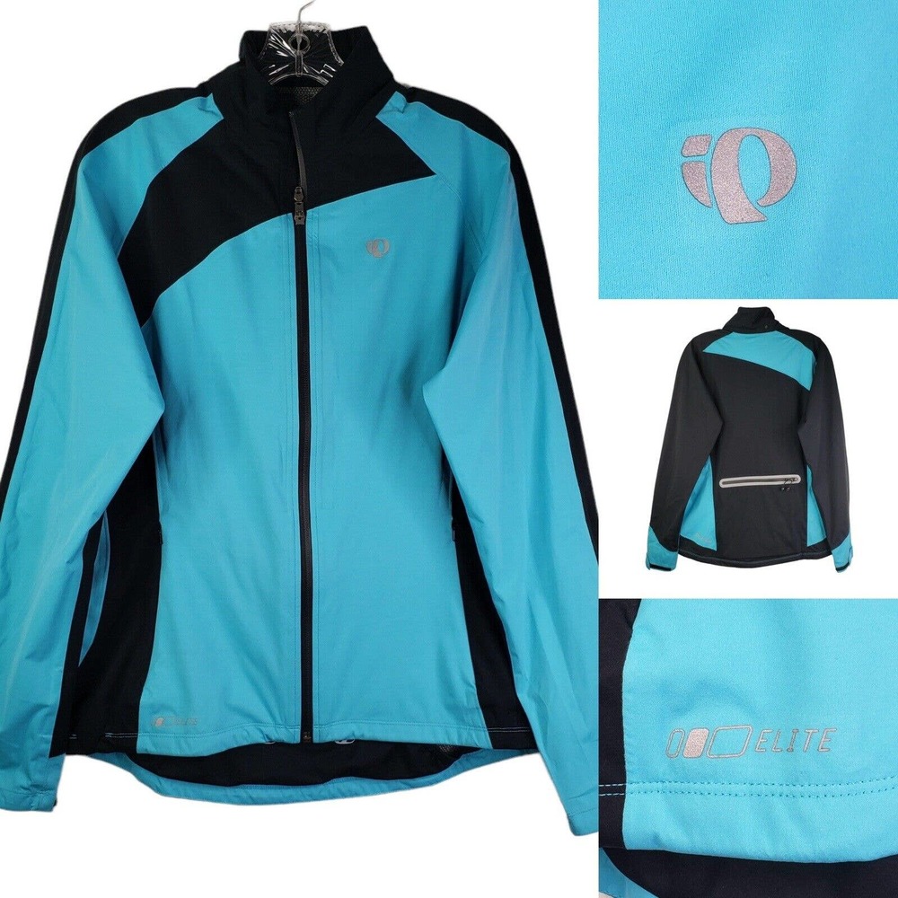 Pearl Izumi Cycling Bike Elite WXB Wind Rain Jacket Womens Large Teal Full Zip